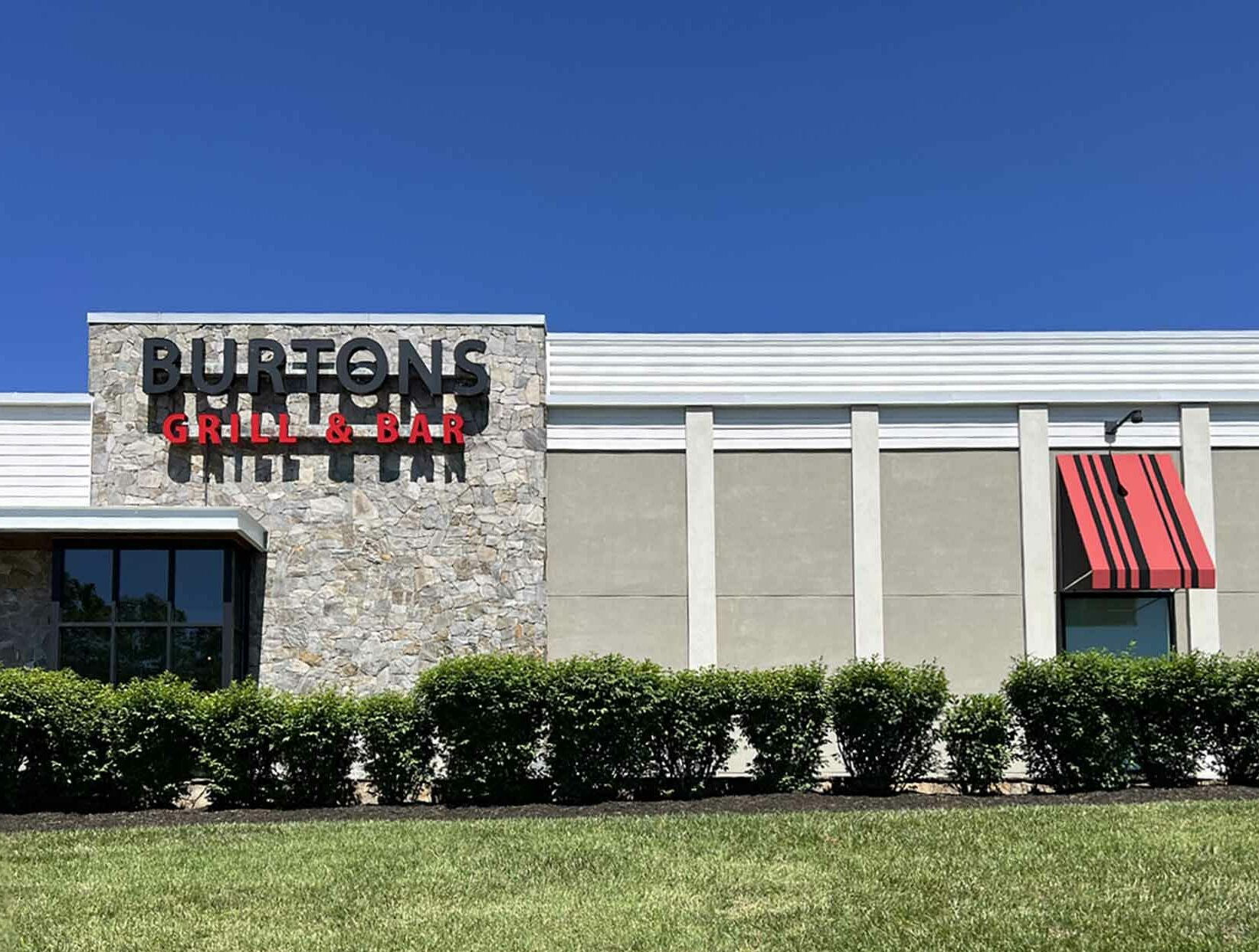Exterior view of Burtons Grill in Charlottesville, VA.