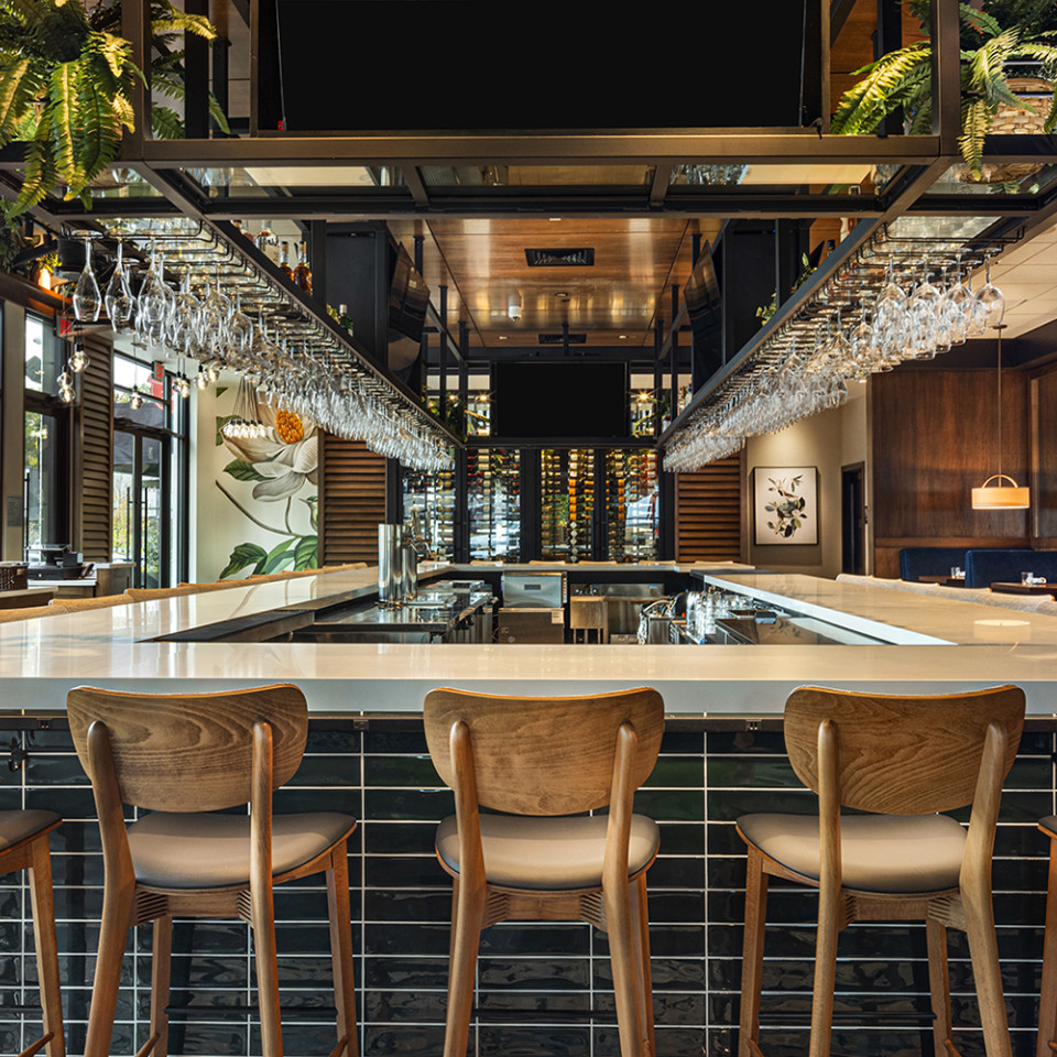 Bar at Burtons Grill in Buckhead, GA.