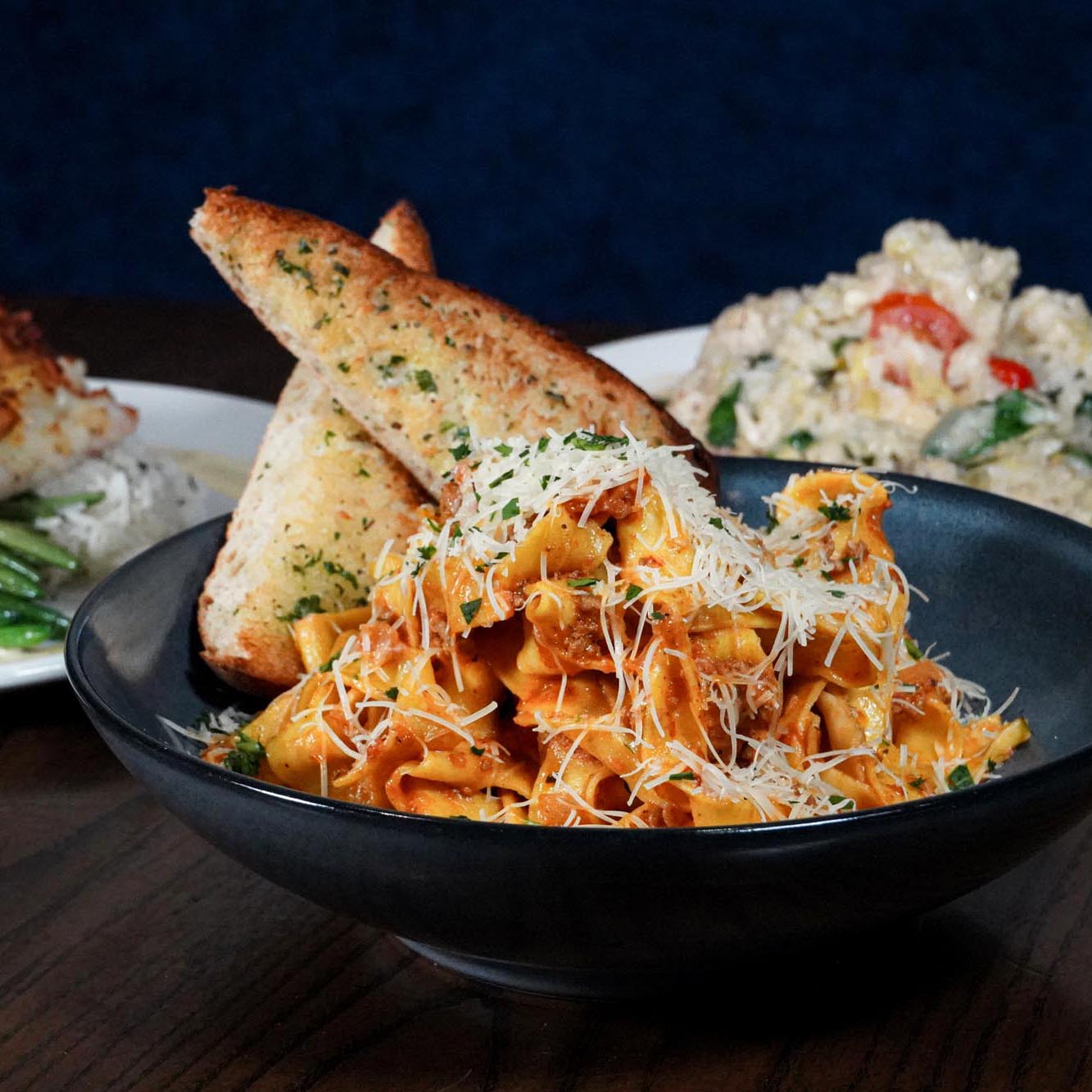 Pappardelle Bolognese from Burtons Grill.