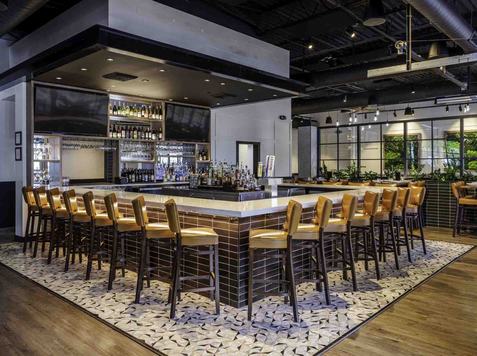 Bar at Burtons Grill in Blakeney, NC.