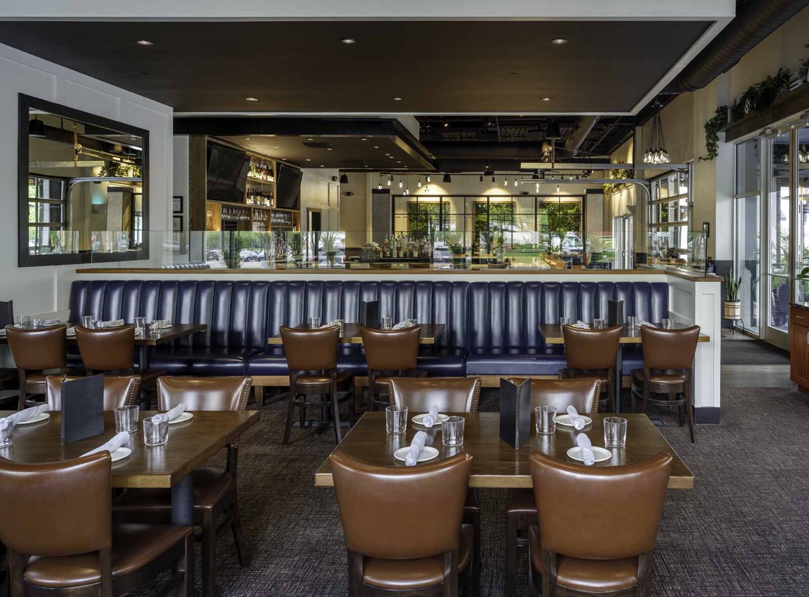 Dining room at Burtons Grill in Blakeney, NC.