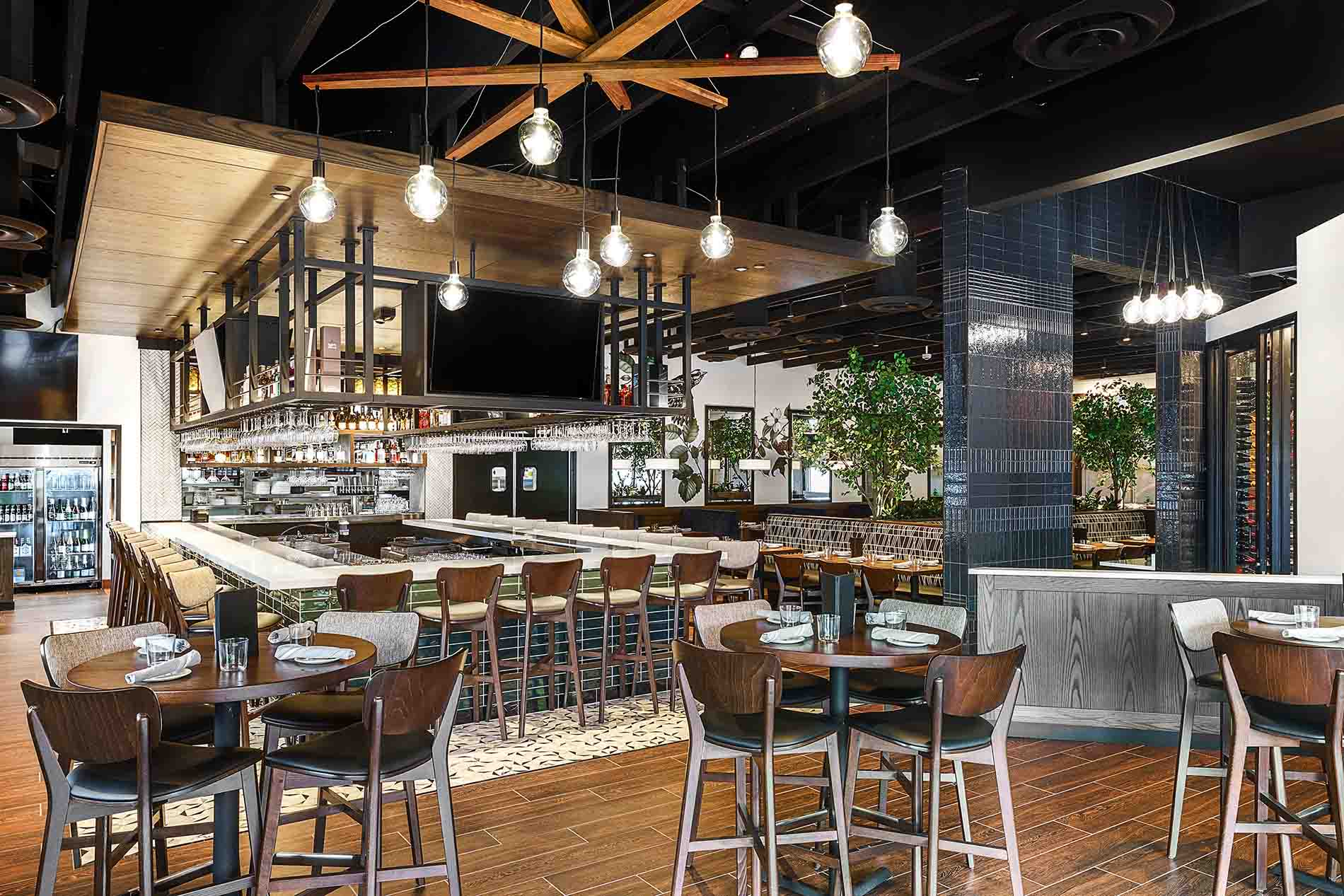 Bar and lounge at Burtons Grill in Wayne, PA.