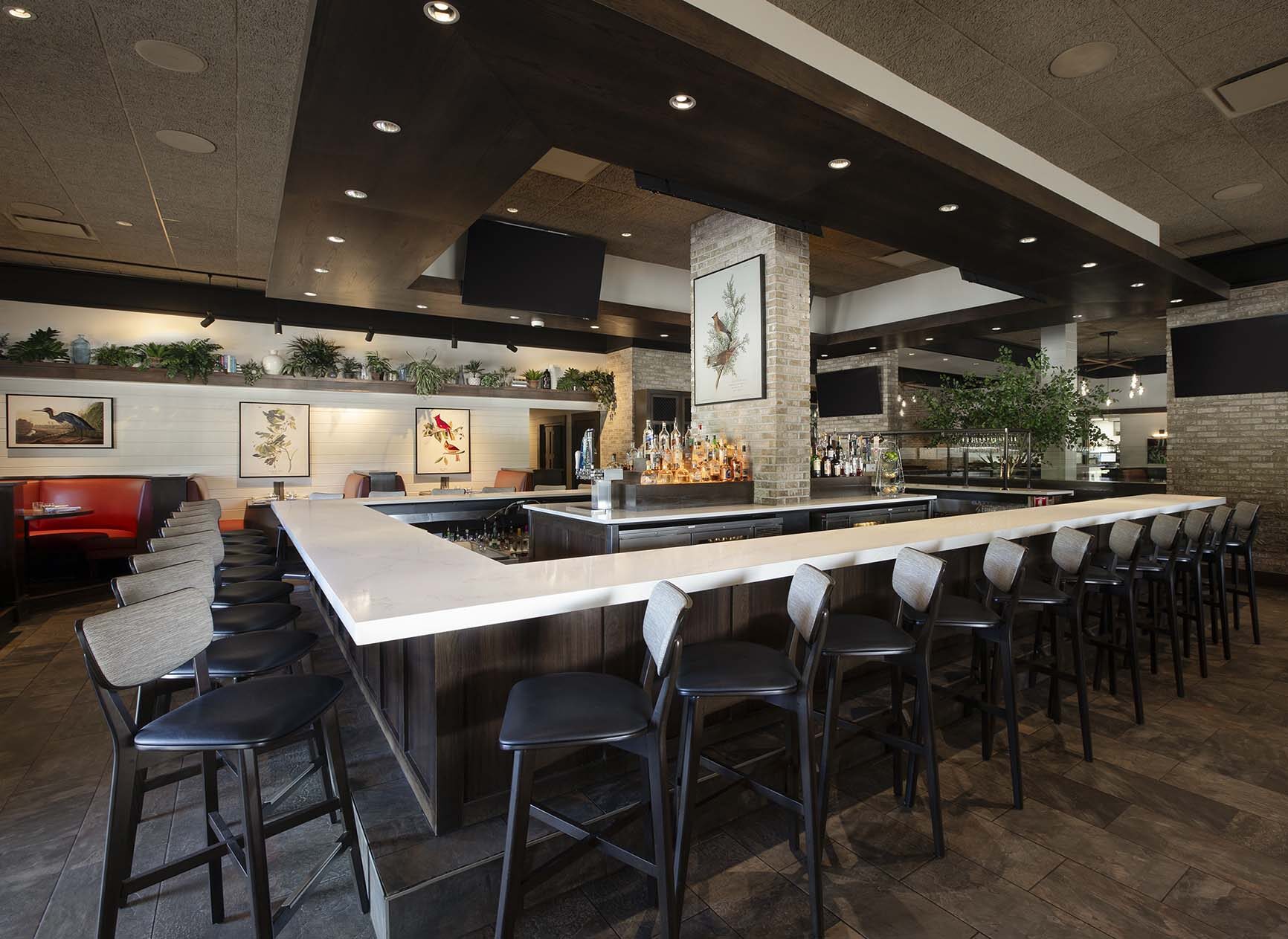 Bar area at Burtons Grill in Nashua, NH.