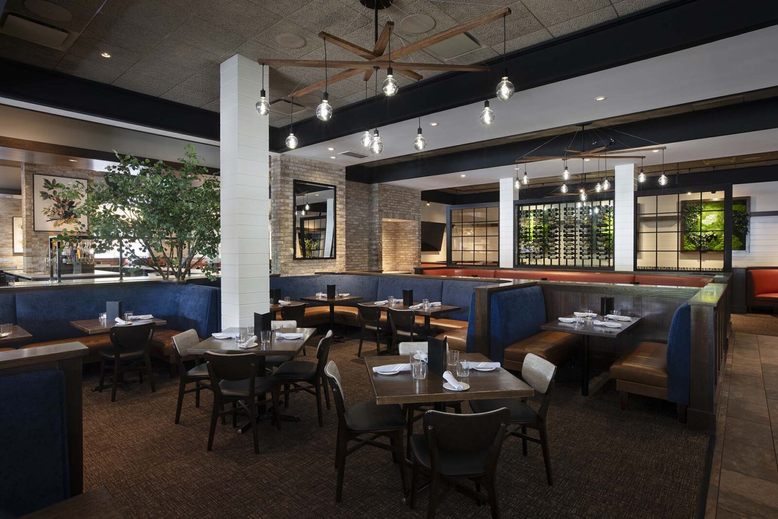 Dining room of Burtons Grill in Nashua, NH.