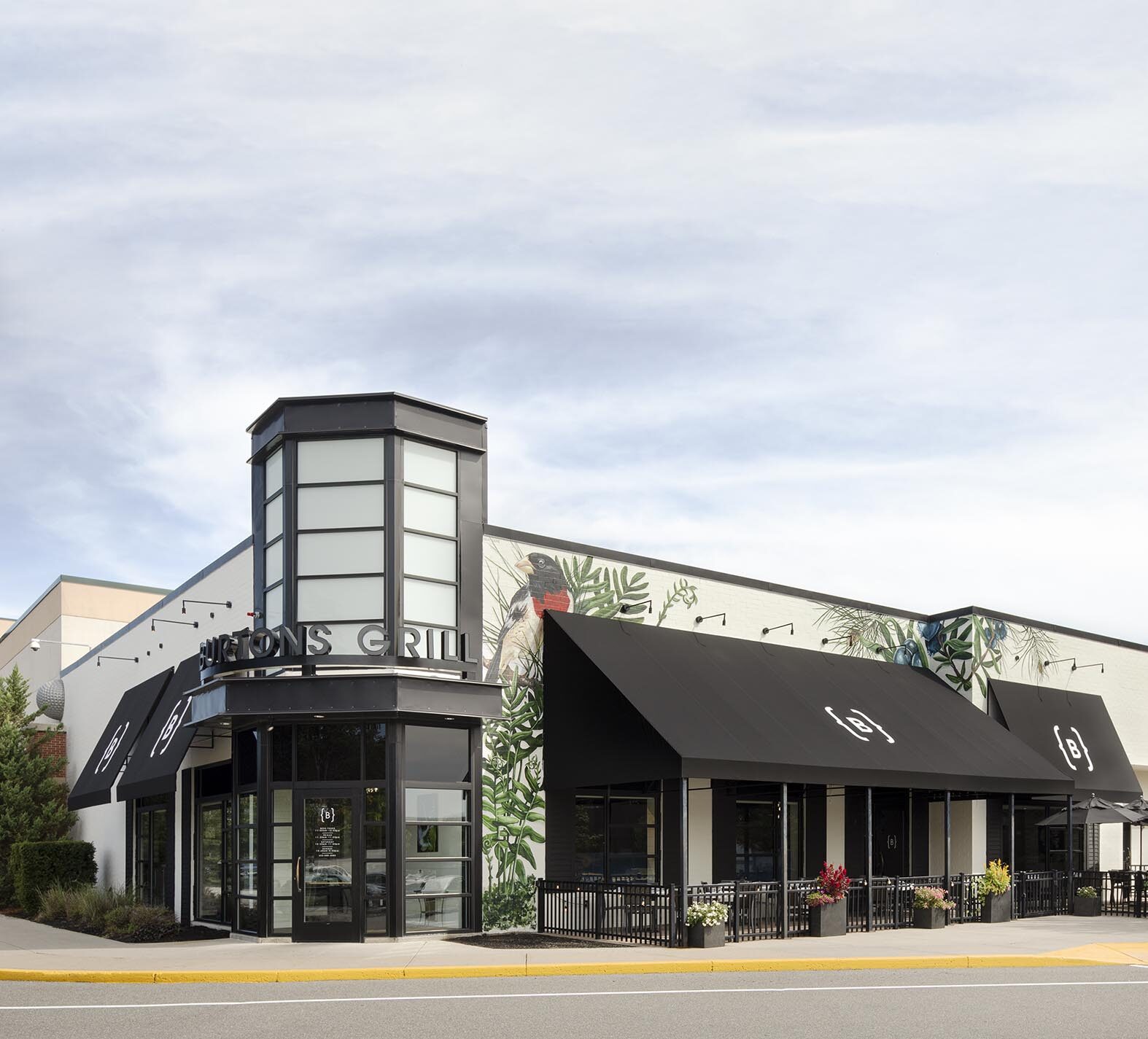 Exterior of Burtons Grill in Nashua, NH.