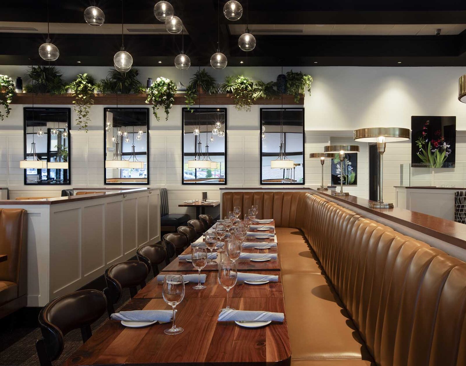 Group Dining area at Burtons Grill in Hingham, MA.