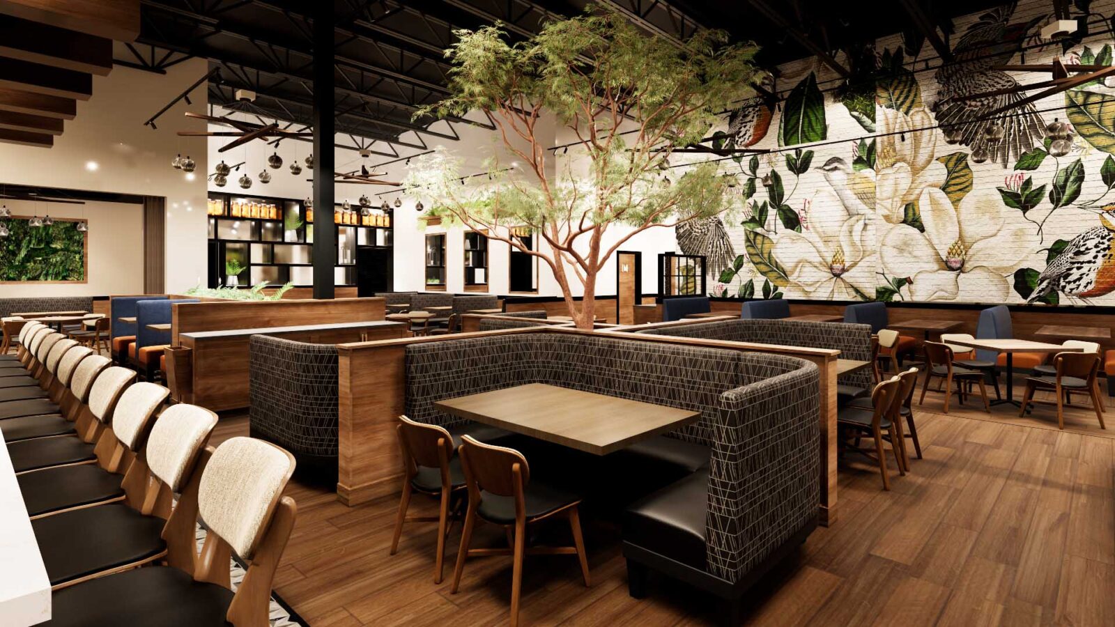 Dining room rendering of Burtons Grill in Bel Air, MD.